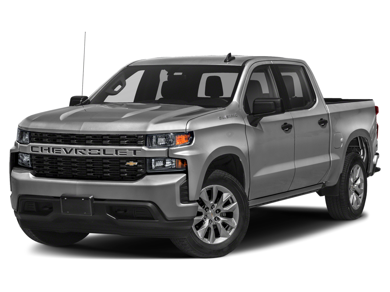 2019 Chevrolet Silverado 1500 Custom in Shadow Gray Metallic — front three-quarter view